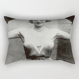 1931 Women's Boxing Champion Elise Conner black and white photograph - black and white photography Rectangular Pillow