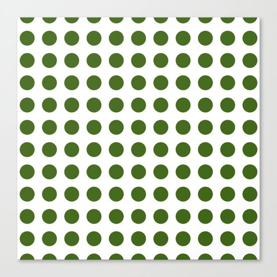 Simply Polka Dots in Jungle Green Canvas Print