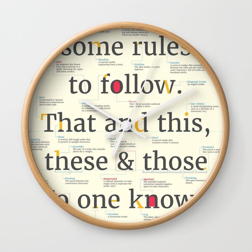 No One Knows Typography Infographic Wall Clock