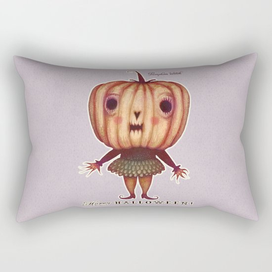 Pumpkin witch Rectangular Pillow
