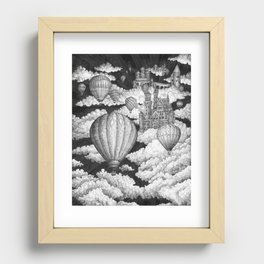 Journey to the Cloud Kingdom - Ink Drawing Recessed Framed Print