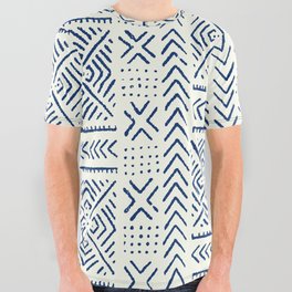 Line Mud Cloth // Ivory & Navy All Over Graphic Tee