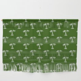 Green And White Palm Trees Pattern Wall Hanging