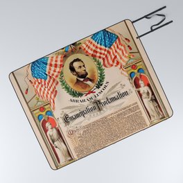 1863 Emancipation Proclamation by President Abraham Lincoln Picnic Blanket