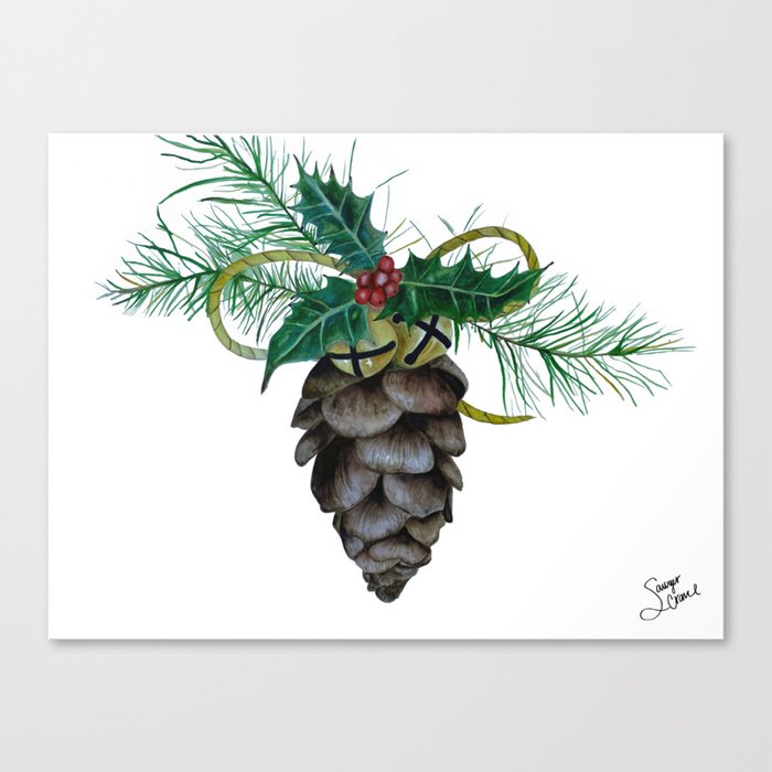 Winter Pinecone  Canvas Print