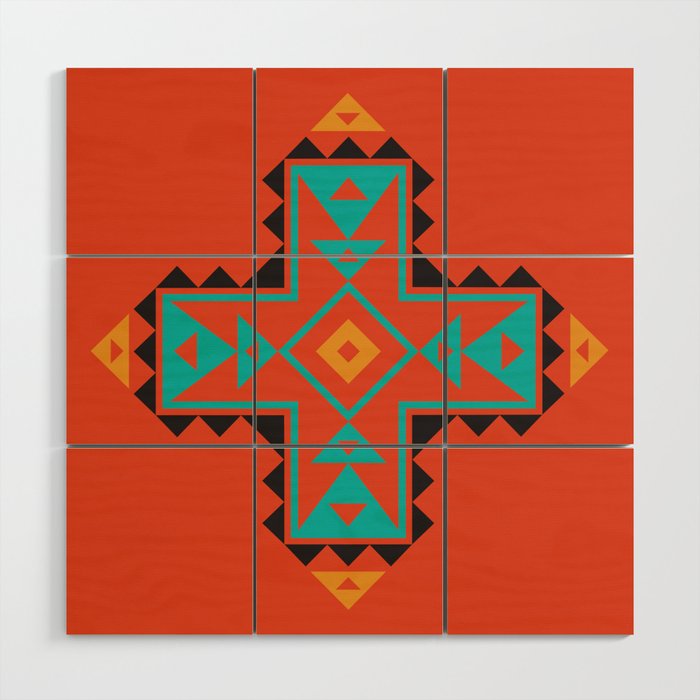 世界の Native American Indian Tribal Cross Shape Art Print by アート・デザイン・音楽