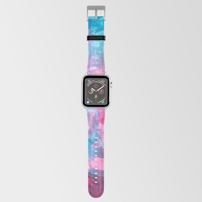 coloured peonies pink-blue Apple Watch Band