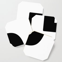 D (Black & White Letter) Coaster