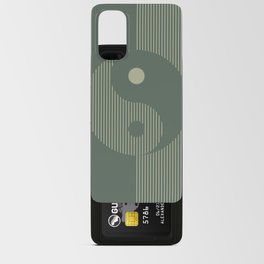 Geometric Lines Ying and Yang I in Forest Sage Android Card Case