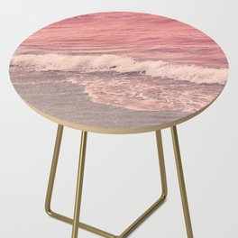 Pink ocean waves Side Table