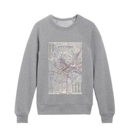 Pictorial map of Los Angeles-Map of the railway systems-1906 Kids Crewneck