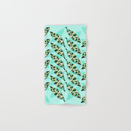 Geometric Leaves Hand & Bath Towel