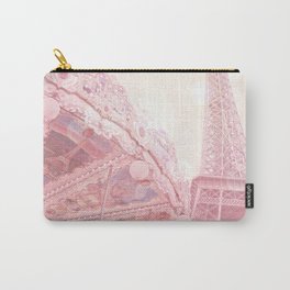 Paris Pink Eiffel Tower Carousel Carry-All Pouch