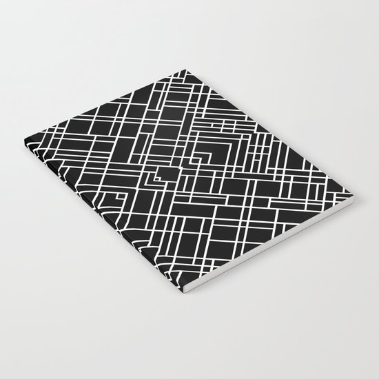 Map Outline 45 R Black Notebook