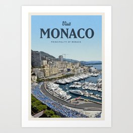 Visit Monaco Art Print