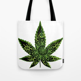 Cannabis Leaf Mandala Tote Bag