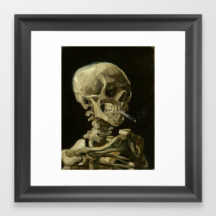 Vincent van Gogh - Skull of a Skeleton with Burning Cigarette Framed Art Print
