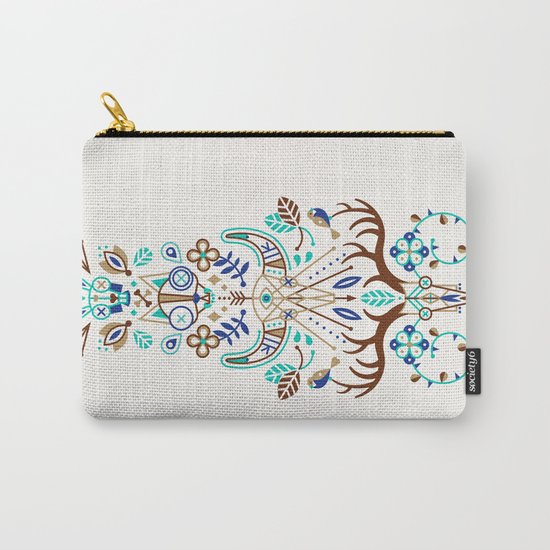 La Vie & La Mort – Turquoise and Brown Carry-All Pouch