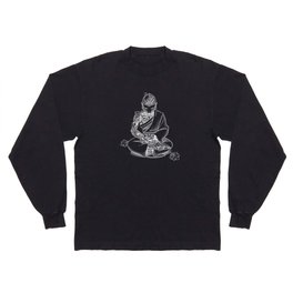 Meditation Robot Monk Minimalist by Tobe Fonseca Long Sleeve T-shirt