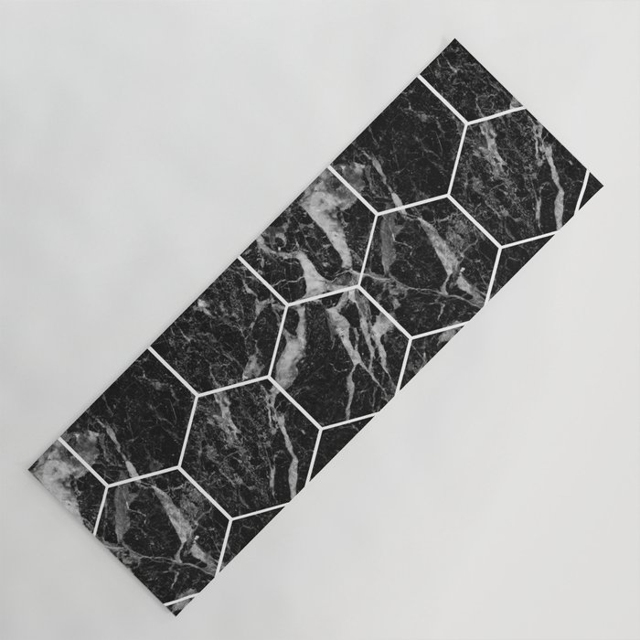 Black Campari marble - hexagons Yoga Mat