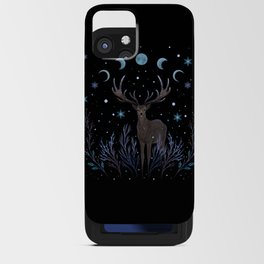 Deer in Winter Night Forest iPhone Card Case