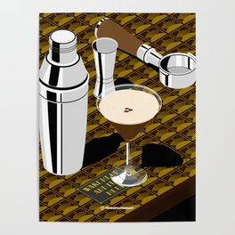 Espresso Martini Coffee Cocktail - Wake me up and fu... Poster