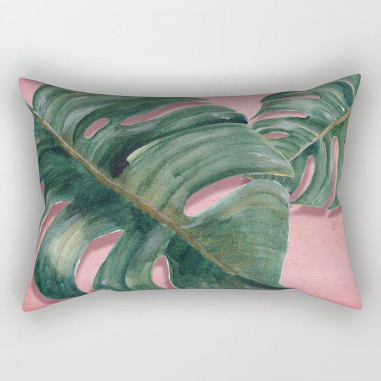 monstera leaf Rectangular Pillow