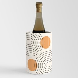 Mid Century Modern Geometric 61 (Rainbow and Sun Abstraction) Wine Chiller