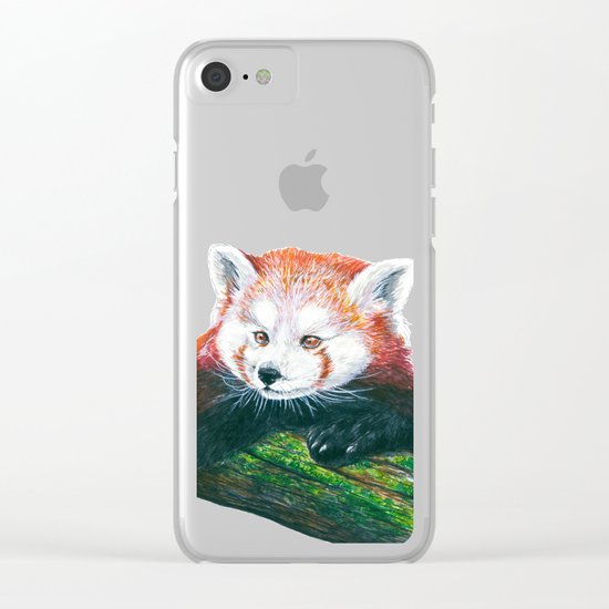 Red panda bear Clear iPhone Case