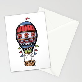 Traditional Hot Air Balloon Tattoo Stationery Card