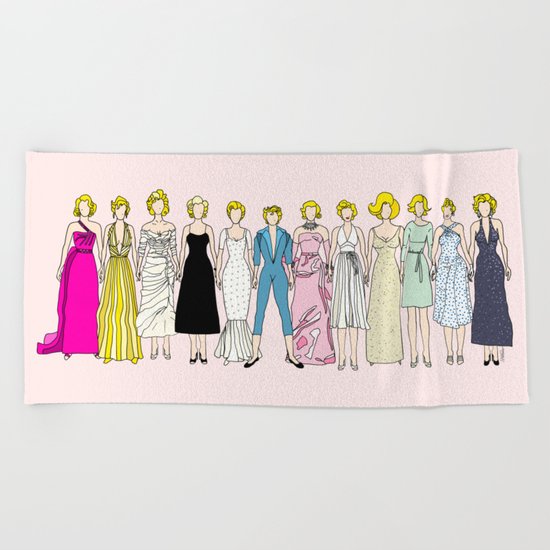 Marilyn Fashion Pink Beach Towel