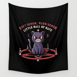 Soft Demon, Warm Demon, Little Ball of Hate Cat Wall Tapestry