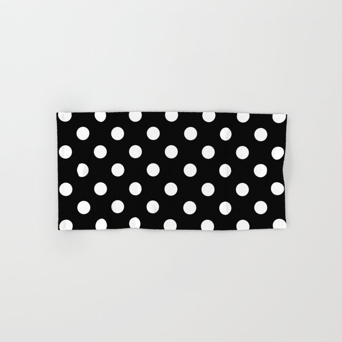 Polka Dot Texture (White & Black) Hand & Bath Towel