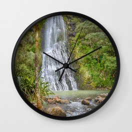 Karekare Falls Wall Clock | Karekare, Water, Falls, Rocks, Auckland, Photo, Waterfall, Bush, Newzealand 