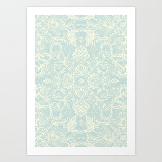 Pale Jade Tattoo - a pattern Art Print