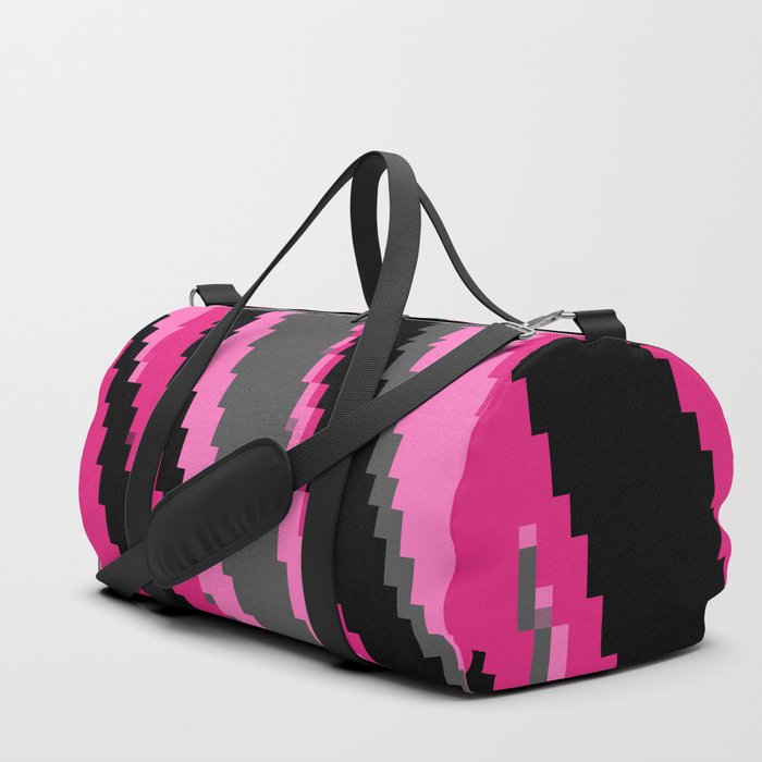 Pink black and gray zigzag Duffle Bag
