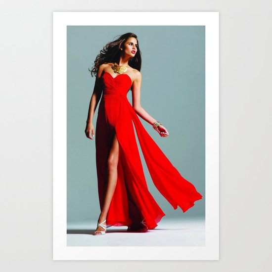 Red Dress Art Print
