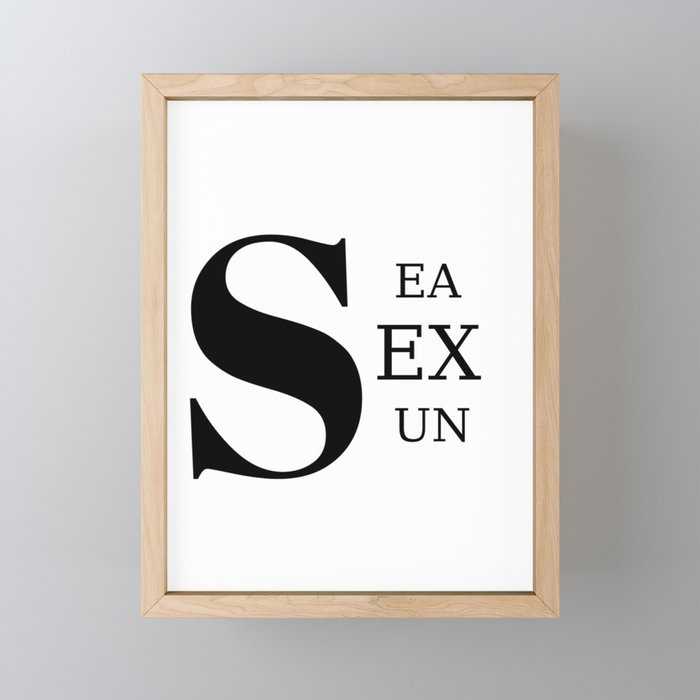 Sea Sex Sun Framed Mini Art Print