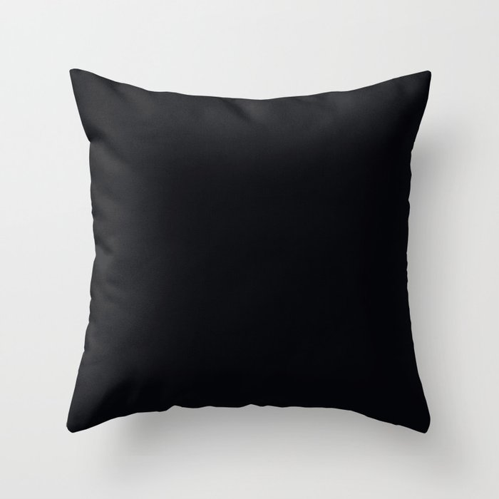 Plush Black dark neutral solid color modern abstract pattern  Throw Pillow