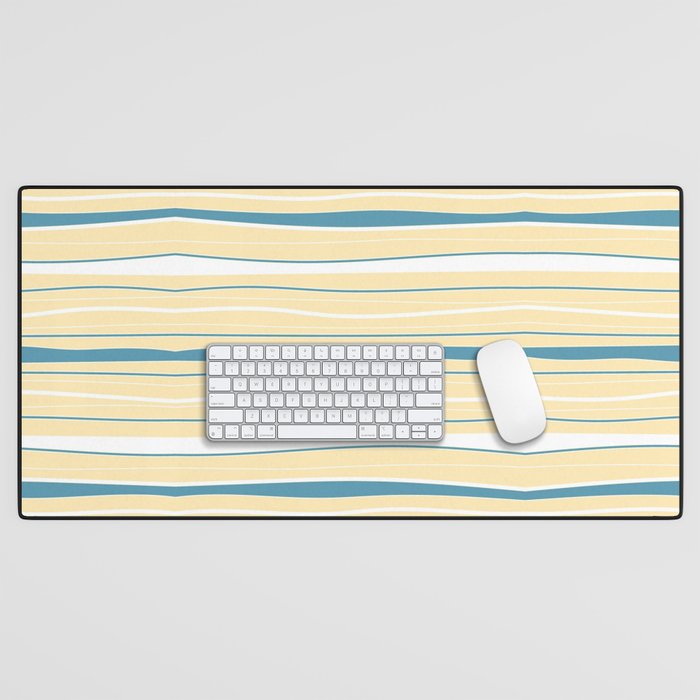 Mid Century Modern Minimal Light Yellow Desk Mat by coco pipes design