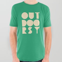 Outdoorsy - Teal All Over Graphic Tee