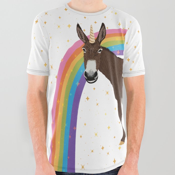 Magical Unicorn Donkey All Over Graphic Tee