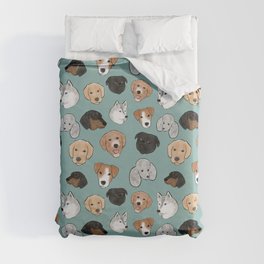 Pack of dogs teal Duvet Cover