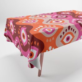 Psychedelic Wavy Eyes – Pink & Maroon Tablecloth