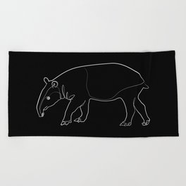 Tapir (black) Beach Towel
