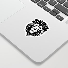 Lion's head symbol graphic art, leo 00001 Sticker