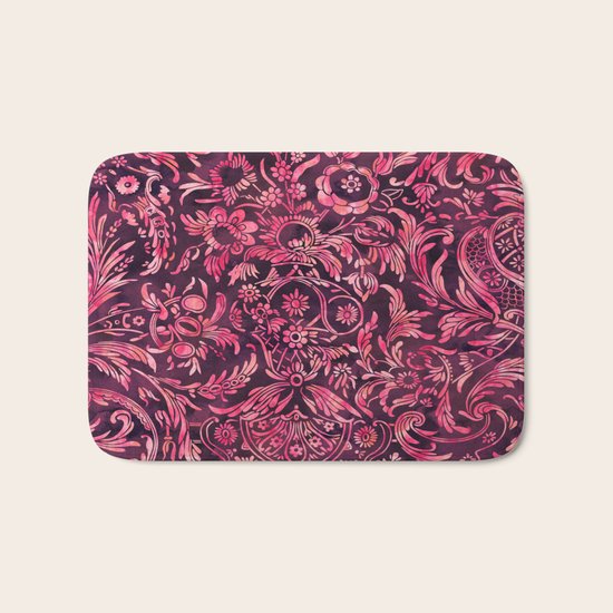 Watercolor Damask Pattern 01 Bath Mat