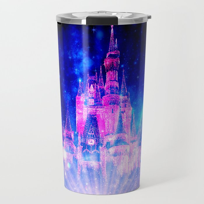 Princess Fairy Tale Enchanted Castle Pink & Blue Travel Mug