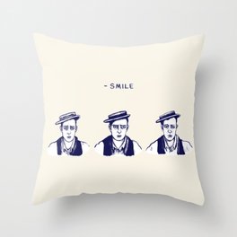 Buster Keaton Smile Throw Pillow