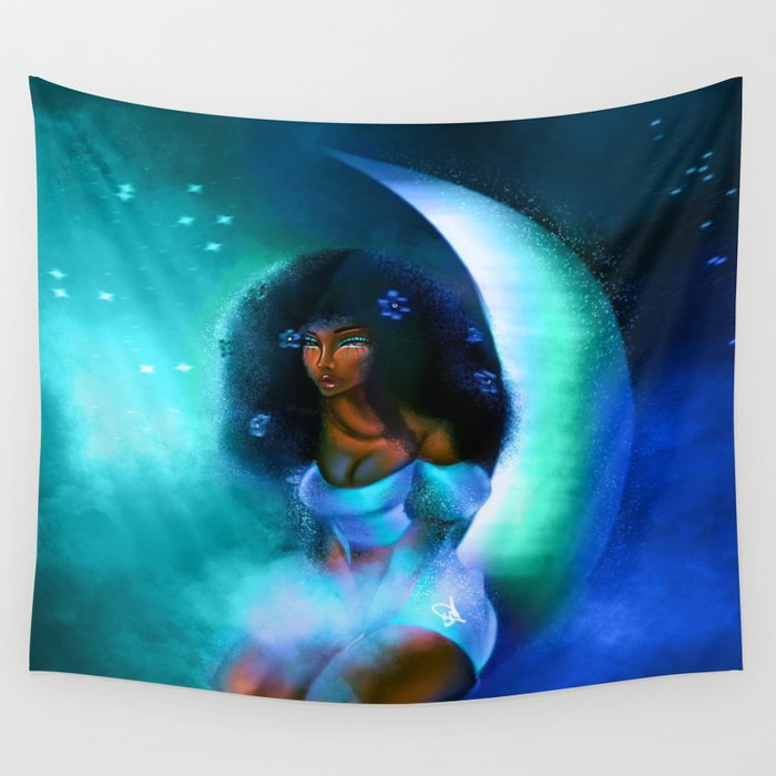 The Tears of the Moon (Blue) Wall Tapestry
